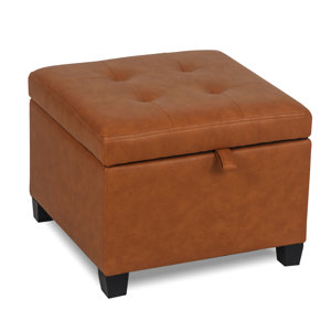 Latitude Run® Jaaden Vegan Leather Storage Ottoman | Wayfair
